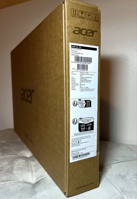 Ноутбук Acer Swift Go 16 SFG16-72-561M 16/512GB Intel Core Ultra 5 125U Steel Gray