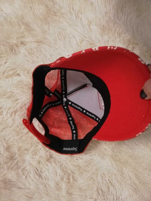 czapka supreme czerwona czapka z daszkiem supreme LV
