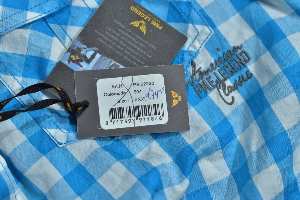 Pme Legend Męska Koszula W Niebieska Kratkę 3Xl