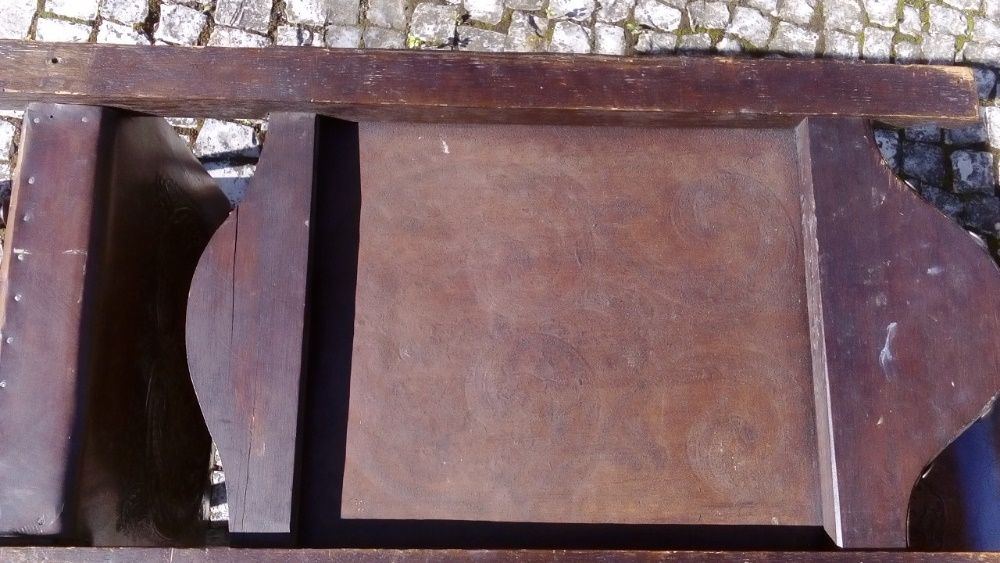 4 Cadeirões solar vintage em pele verdadeira bom estado madeira solida