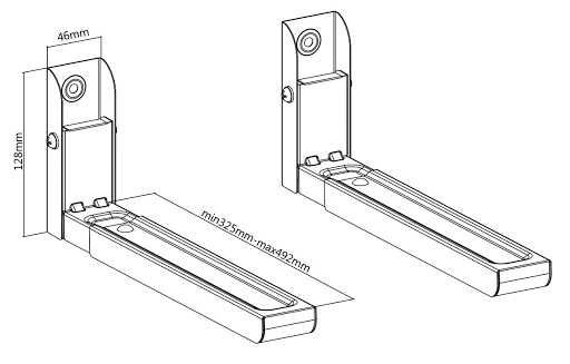 Кронштейн для мікрохвильовки Brateck MB-6 B чорного кольору Кріплення