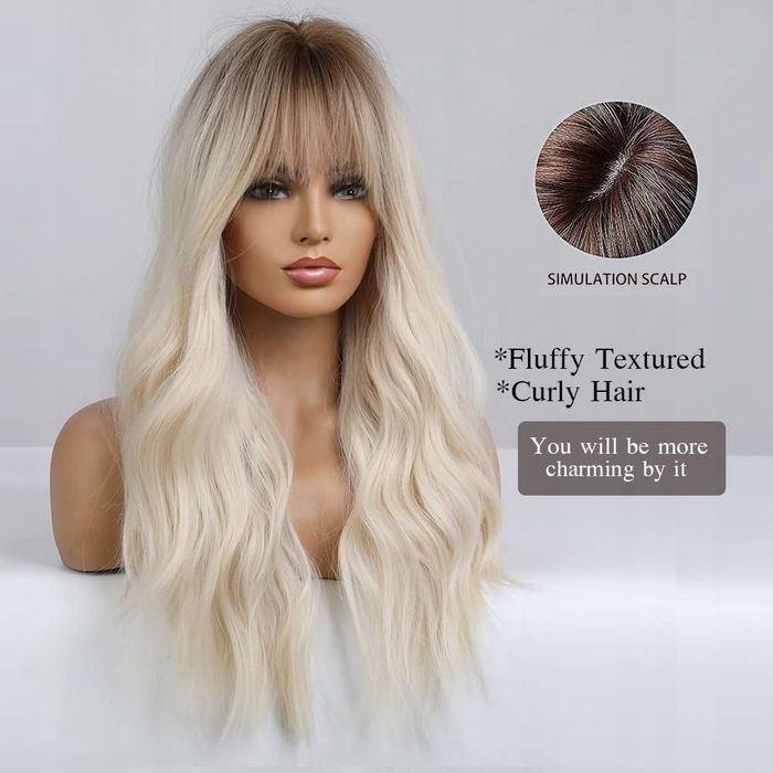 Peruka włosy długie syntetyczne blond