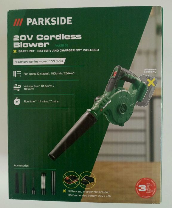 NOWA akumulatorowa dmuchawa Parkside PAUGB B2 20 V