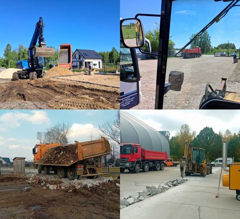 Prace Roboty ziemne Usługi Koparka Koparko-ładowarka Zasypki Piasek