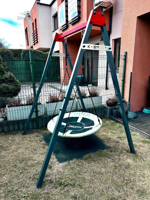 Huśtawka ogrodowa dla dzieci K-SPORT + bocianie gniazdo, Pilne, Okazja
