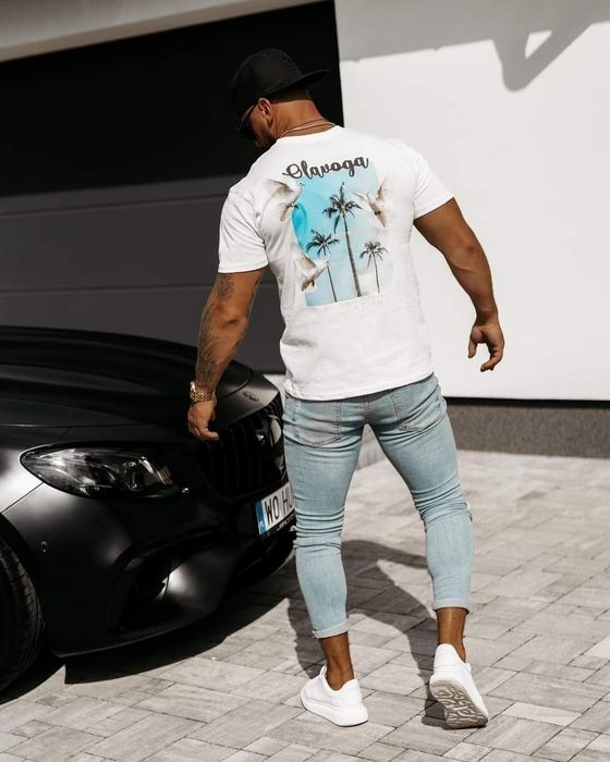 T-shirt damski Olavoga Floyd L XL biały czarny