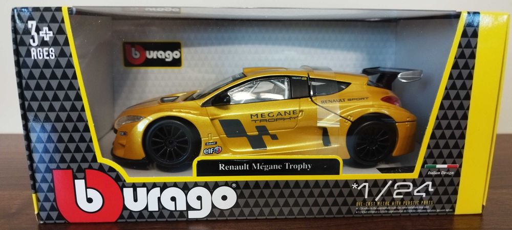 Bburago Renault Megane Trophy Met Yellow, skala 1:24.