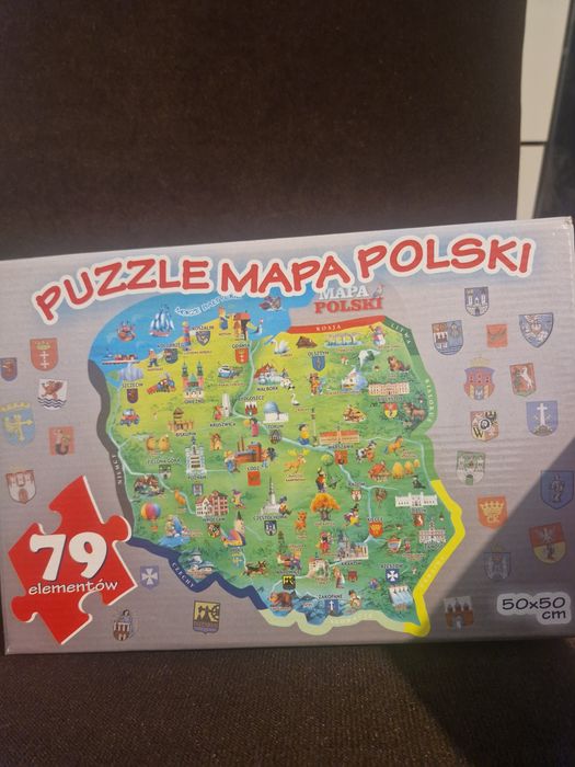2 zestawy puzzli Mapa Świata i Mapa Polski