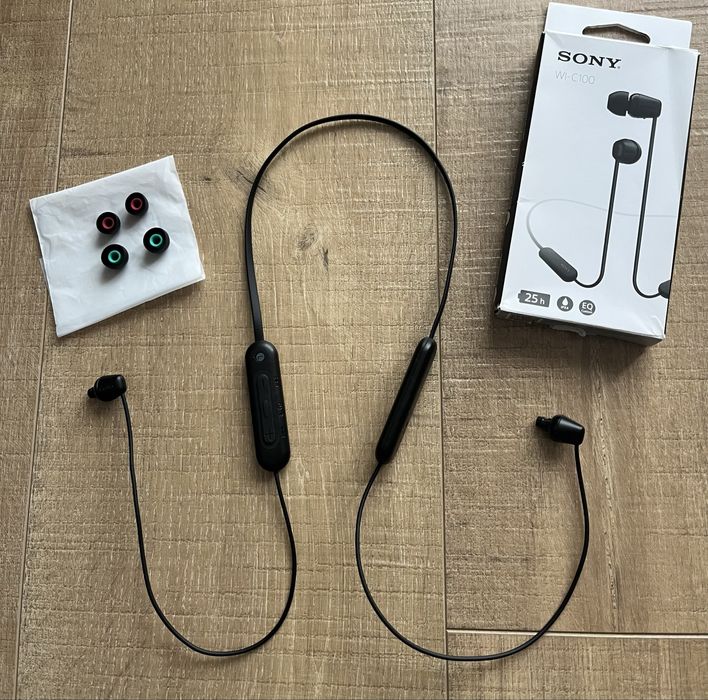 Słuchawki bezprzewodowe Sony WI-C100 Dokanałowe Bluetooth Czarne