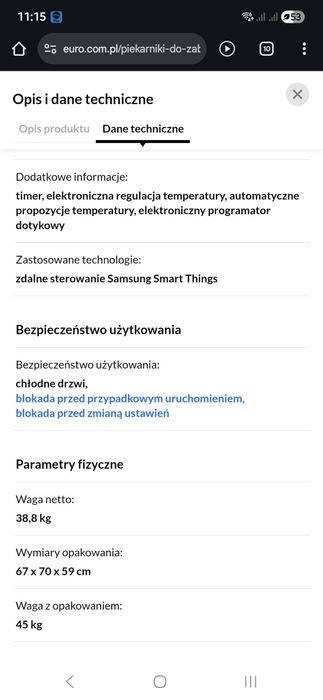 Piekarnik Samsung do zabudowy