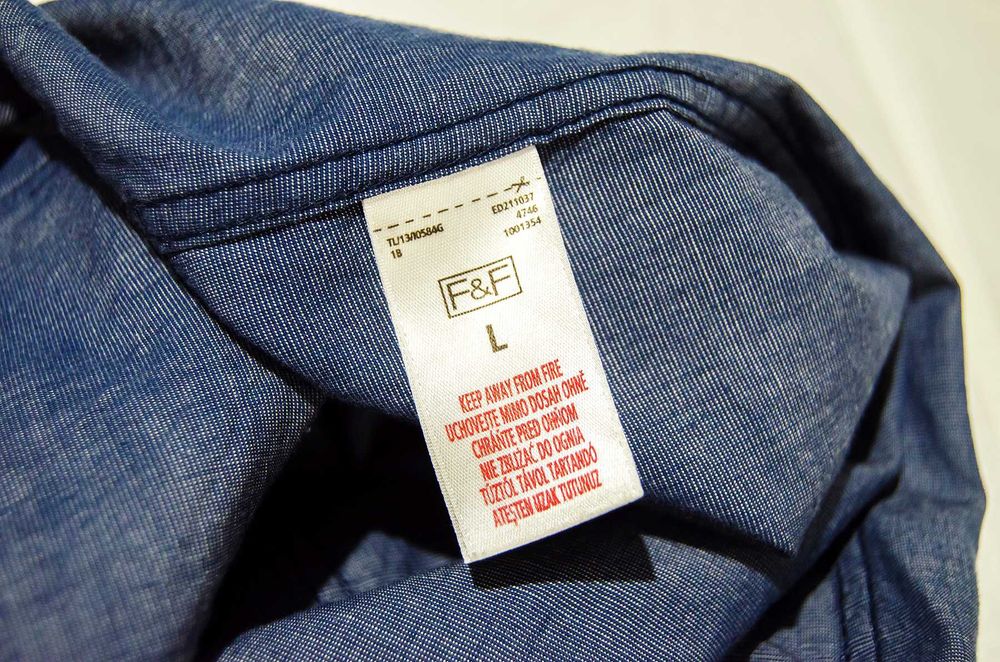 Мужская брендовая рубашка с коротким рукавом F&F размер L ОЛХ ДОСТАВКА