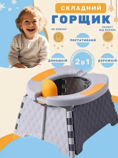 Горщик дитячий унітаз дорожній стілець в авто Горшок детский унитаз