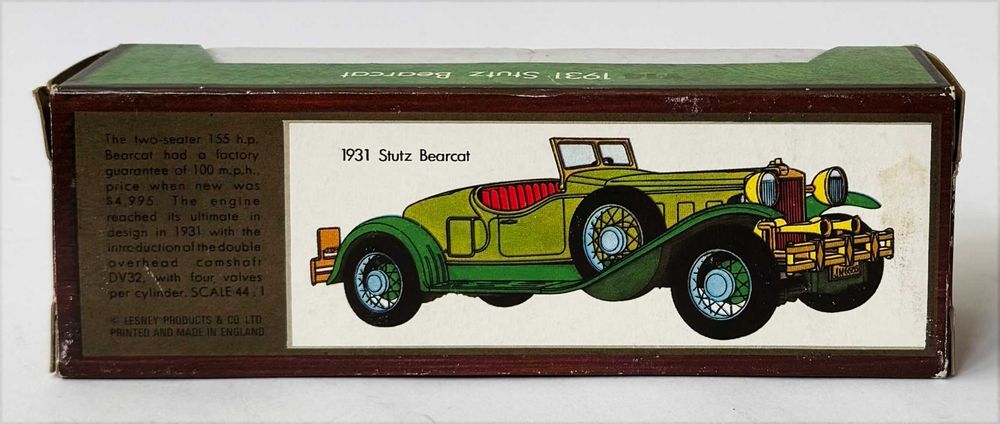 Y-14 Matchbox_1931 STUTZ Bearcat. Série “Models Of Yesteryear”. Completo, como novo.