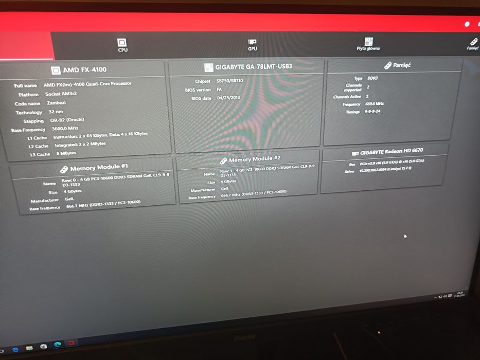 Komputer stacjonarny AMD Gigabyte DDR3 AMD Radeon PREZENT