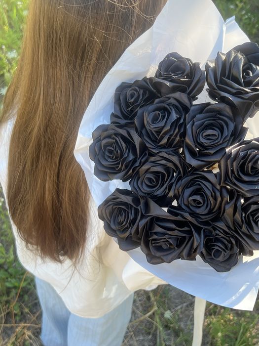 букет із атласної стрічки