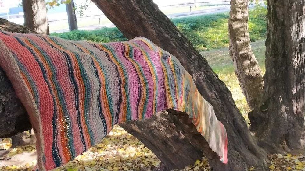 Szal, wełna, zamotysz, handmade