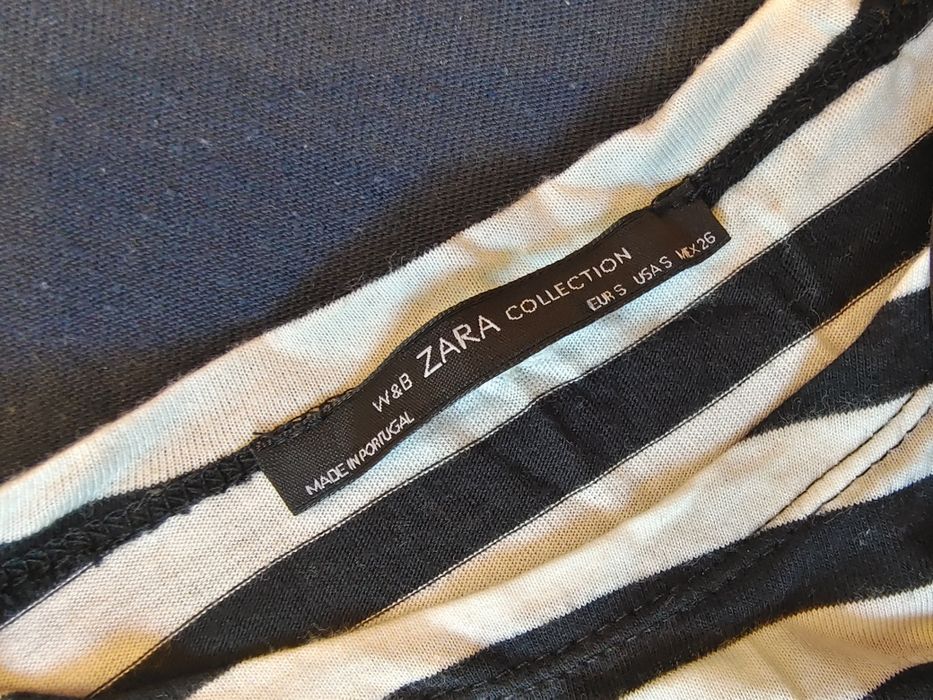 Zaraz bluzka w paski zebra do połowy pępka