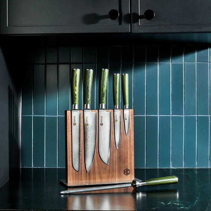 Преміум набір кухонних ножів  Hexclad Damascus Steel Knife Set, 7-pc