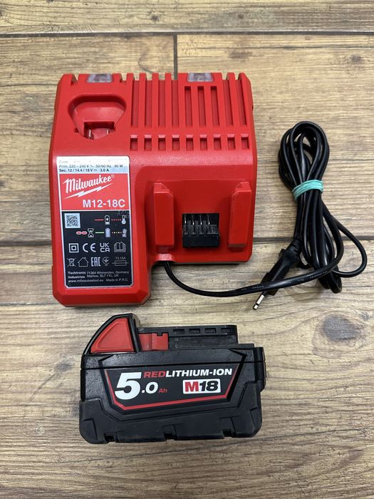 Bateria, akumulator Milwaukee M18 5Ah | ładowarka M12-18C