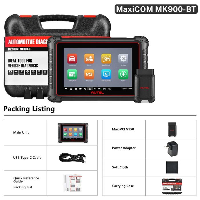 Autel MaxiCOM MK900BT KIT Máquina Diagnóstico OBD /Oficinas (NOVO)