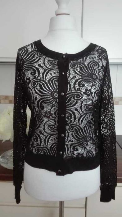 Laura Torelli Collection 36 S koronkowa bluzka narzutka bolerko