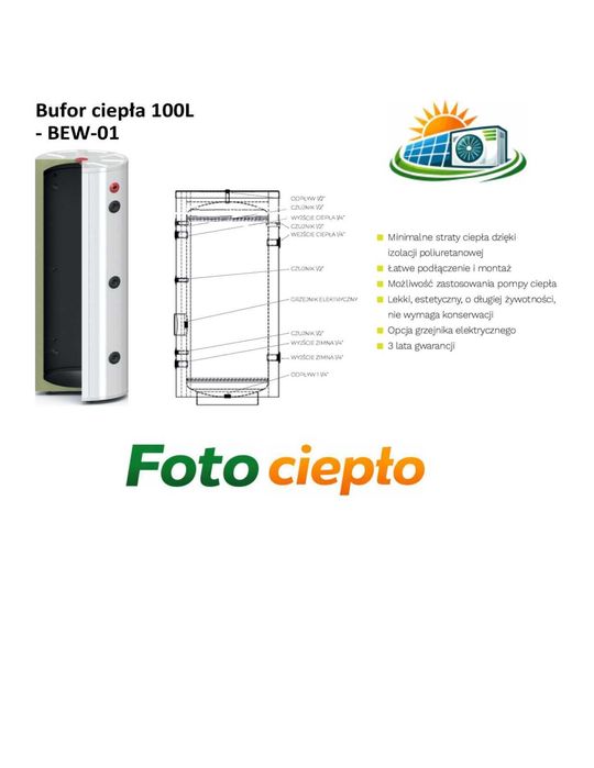 Bufor ciepła 100l  WYPRZEDAŻ !!!
