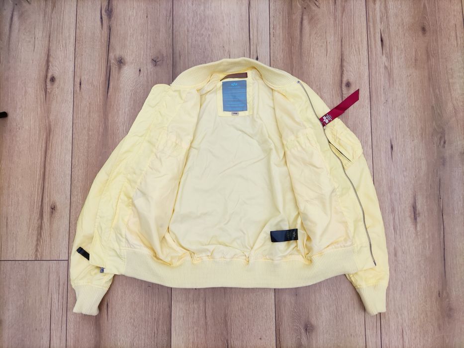 Alpha Industries damska żółta kurtka bomberka flyers w rozmiarze L