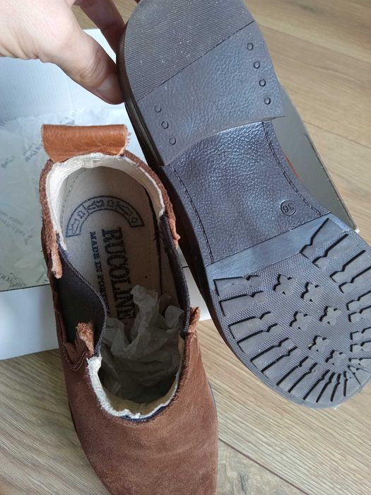 Buty za kostke ze skory zamszowej