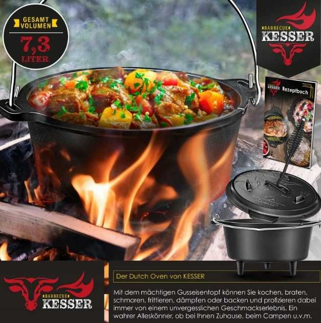 Kociołek stojący KESSER 7,3 l pokrywa uchwyt (266)