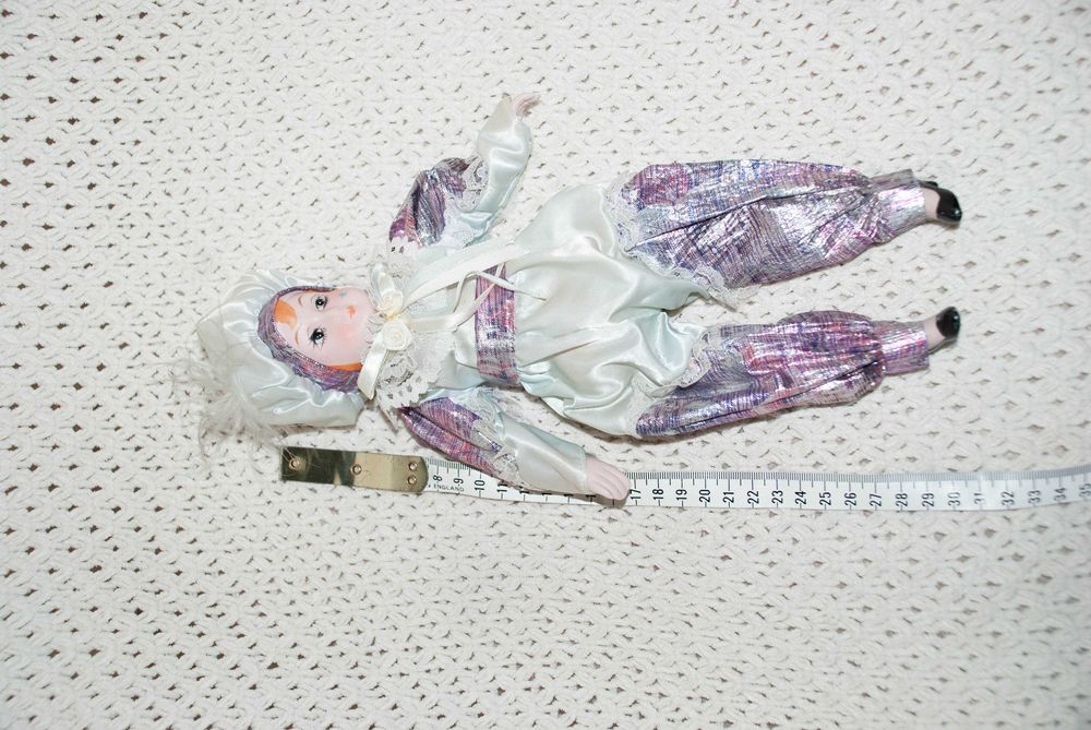 Кукла фарфоровая винтажная арлекин винтаж кукла фарфор