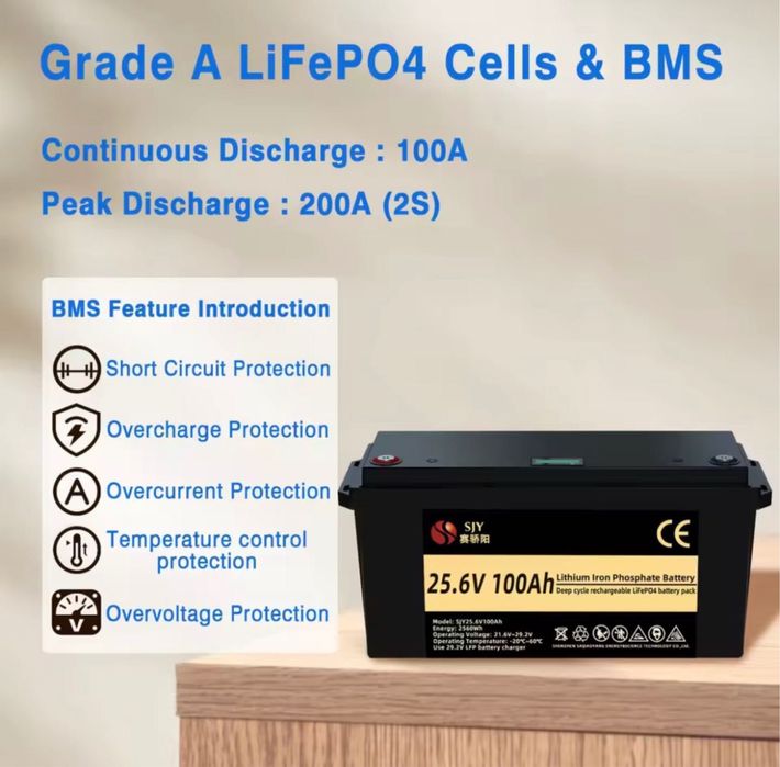 LiFePO4 SJY 24V 100AH Акумулятор