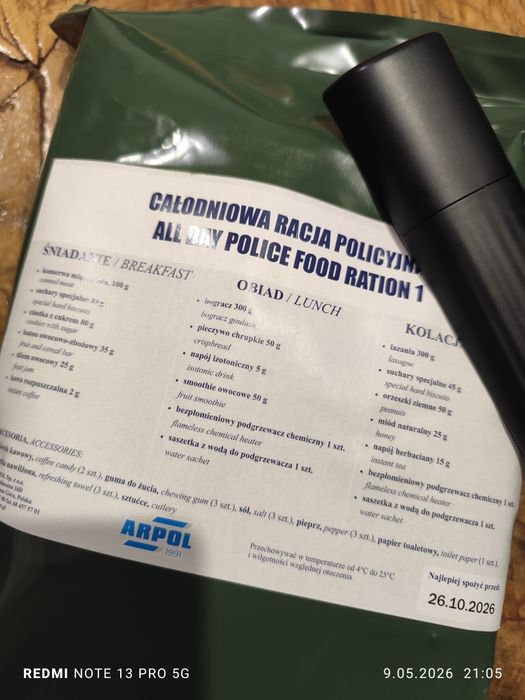 Całodzienna racja żywnościowa