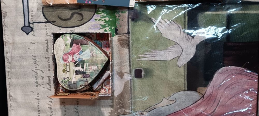 Conjuntos echarpe e porta moedas sweet candy