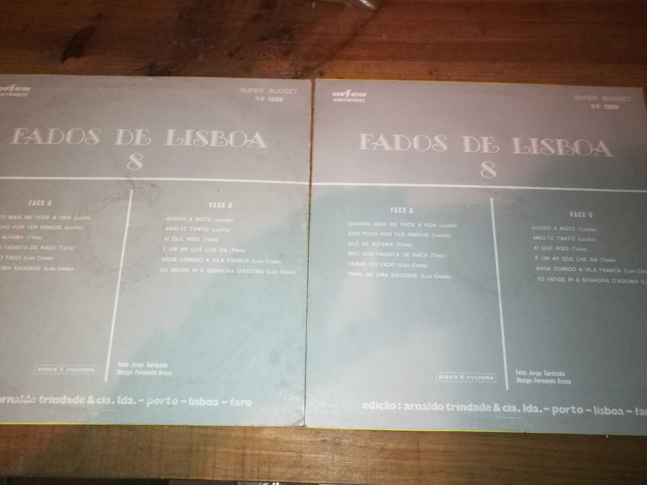 FADOS   DE LISBOA 8 -  Orfeu Vários Fados de Lisboa LP