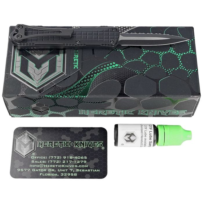 Nóż automatyczny OTF Heretic Manticore S D/E Black Frag Aluminium,