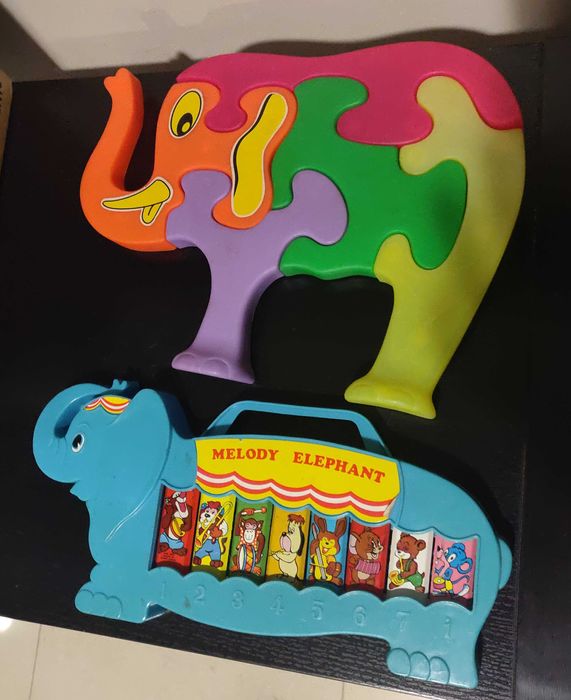 Puzzle e xilofone em forma de elefante