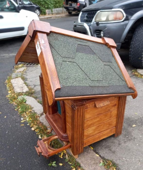 Будка для Кошки или Собаки из натурального дерева (утепленная)