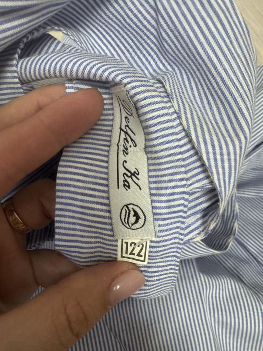 Ніжна блакитна сукня в смужку Delfin Ka (зріст 122)