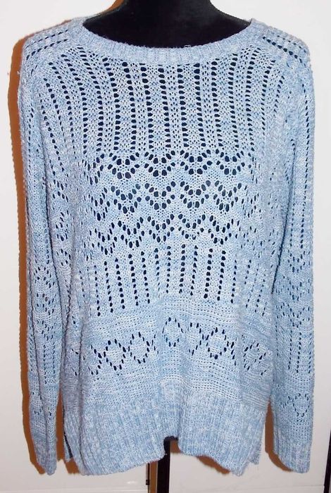 Sweter ICHI L jak nowy niebieski pleciony