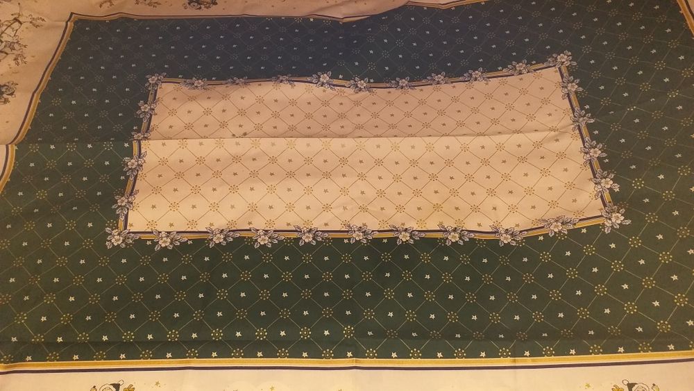 Toalha de Natal verde e dourada