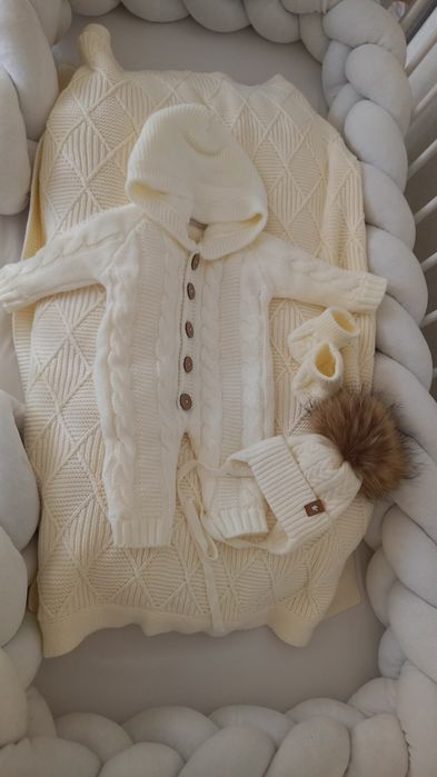 Комбінезон зимовий на виписку 56 розмір плед новий комплект