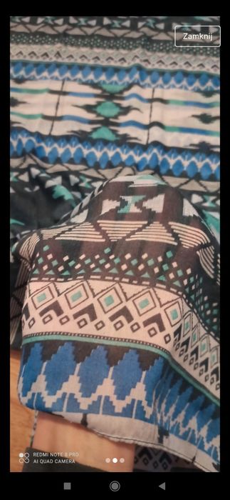 Duży cienki komin apaszka szal etno Boho hippie
