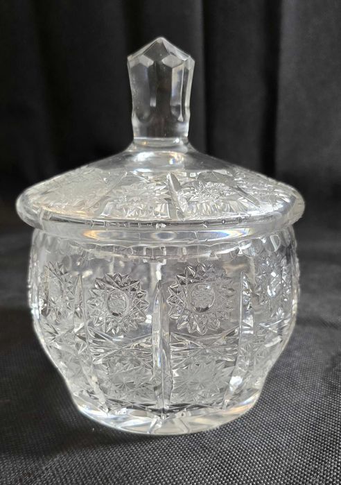 Masywna Cukiernica kryształowa 1,15 KG – BOMBONIERA – stan idealny