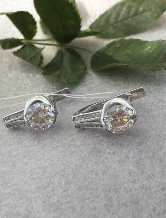 Сережки срібло 925 кульчики срібні родовані 2416