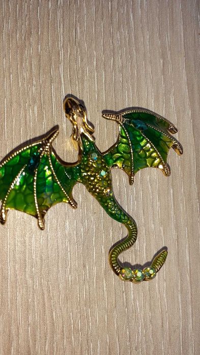 Broche alfinete dragão verde NOVO