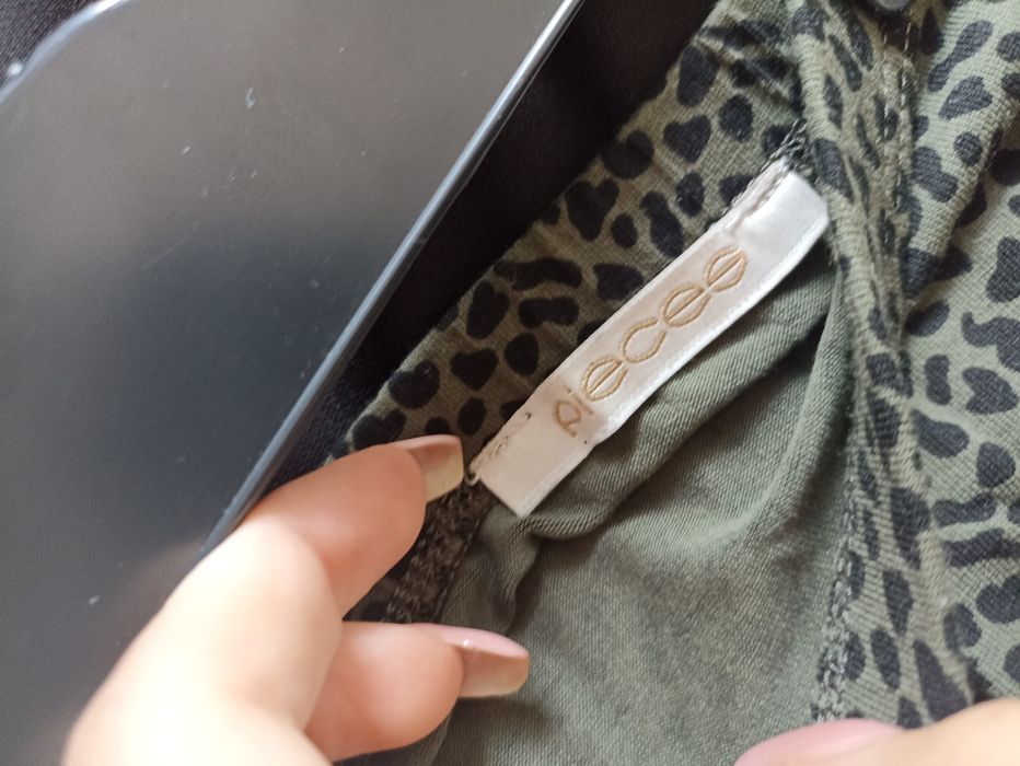 Spódniczka zielona khaki w centki Pieces