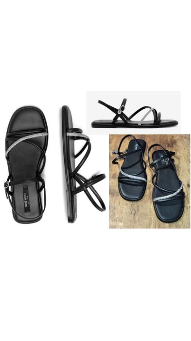 Sandały czarne z diamencikami 40