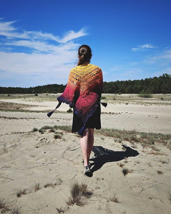Ręcznie robiona chusta boho, na szydełku, handmade, prezent na Święta