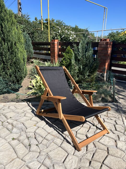 Шезлонг деревянный раскладной кресло лежак