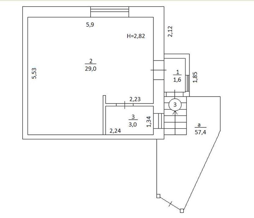 Продаж квартири 33,6м² з подвір'ям  57,4м² клубний будинок від ВЛАСНИКА П.Борщагівка ЄОселя